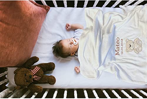 Babydecke bestickt mit Name und Geburtsdatum | von Kiddi Media - 9