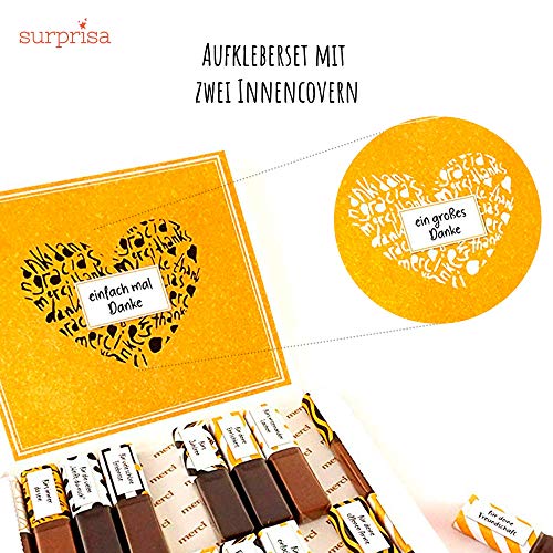 SURPRISA | Aufkleber Set für Merci Schokolade – Dankeschön ! - 2