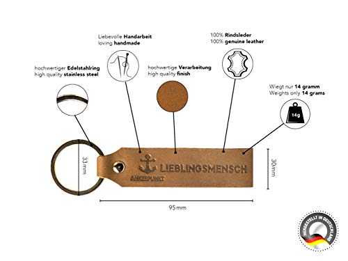 Ankerpunkt | Lieblingsmensch Schlüsselanhänger aus Leder - 2