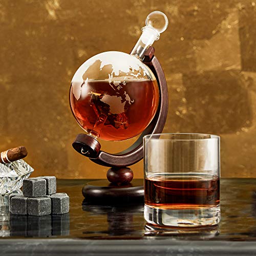 AMAVEL | Globus-Karaffe für Whisky mit luftdichtem Verschluss - 3