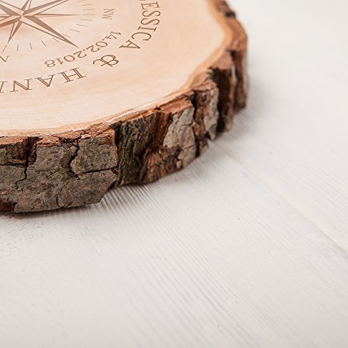 Casa Vivente | Baumscheibe aus Holz mit Rinde und Gravur - 5