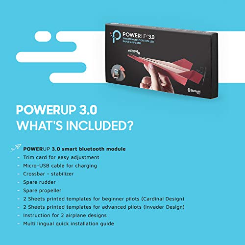 Powerup 3.0 | Smartphone gesteuerter Elektrobausatz für Papierflugzeuge - 3